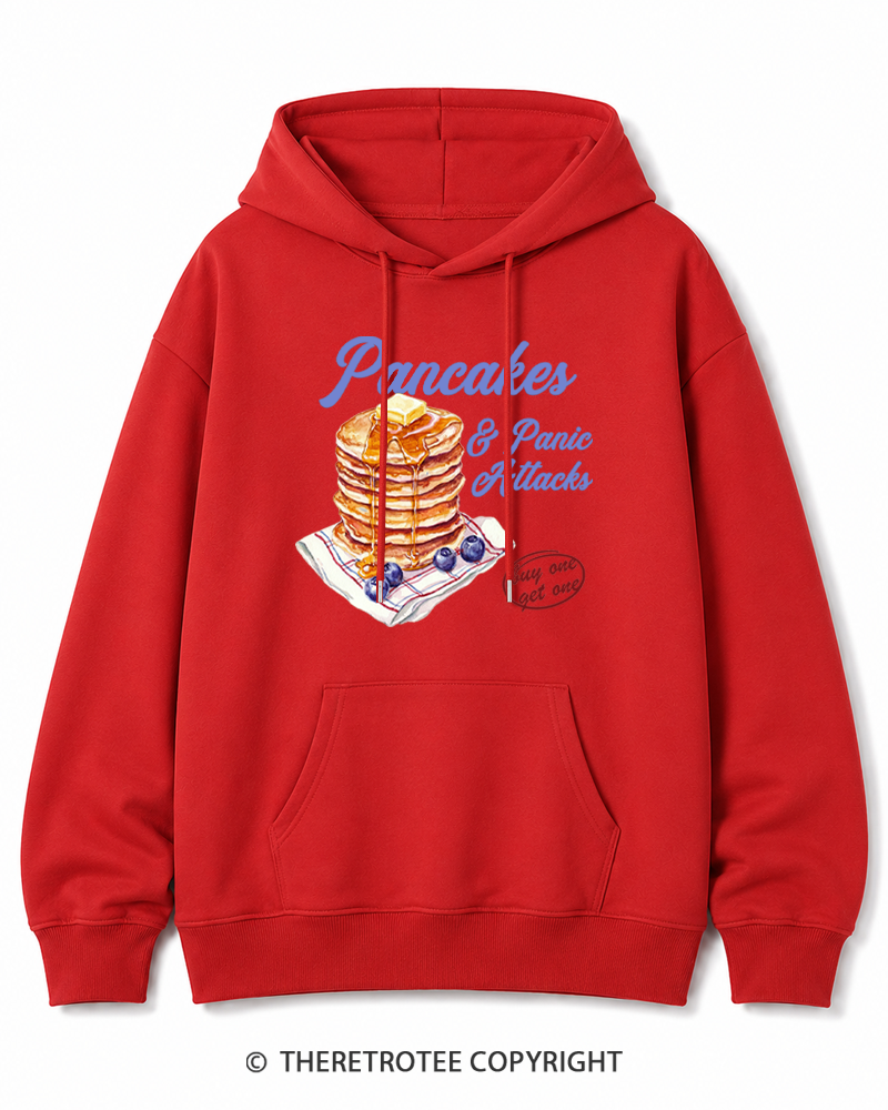 TheRetroTee Pancakes & Panic Attacks 1960s Cotton Hoodie