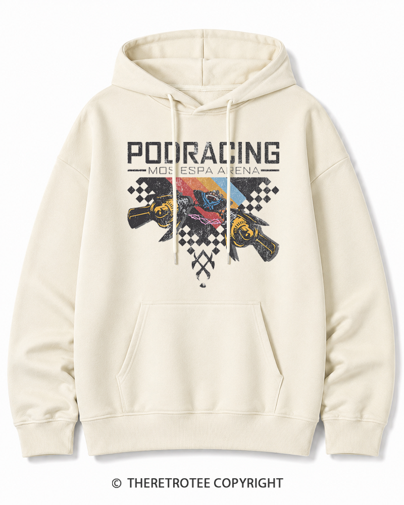 TheRetroTee Desert Speed Racing 1980s Cotton Hoodie
