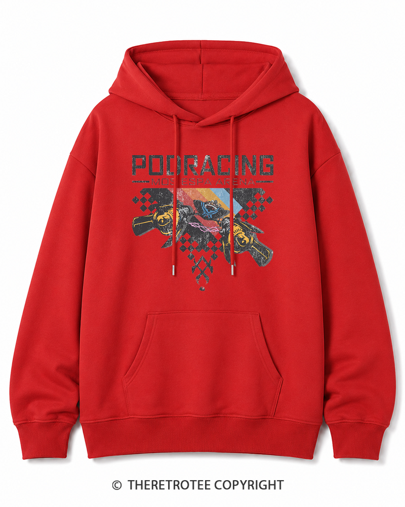 TheRetroTee Desert Speed Racing 1980s Cotton Hoodie