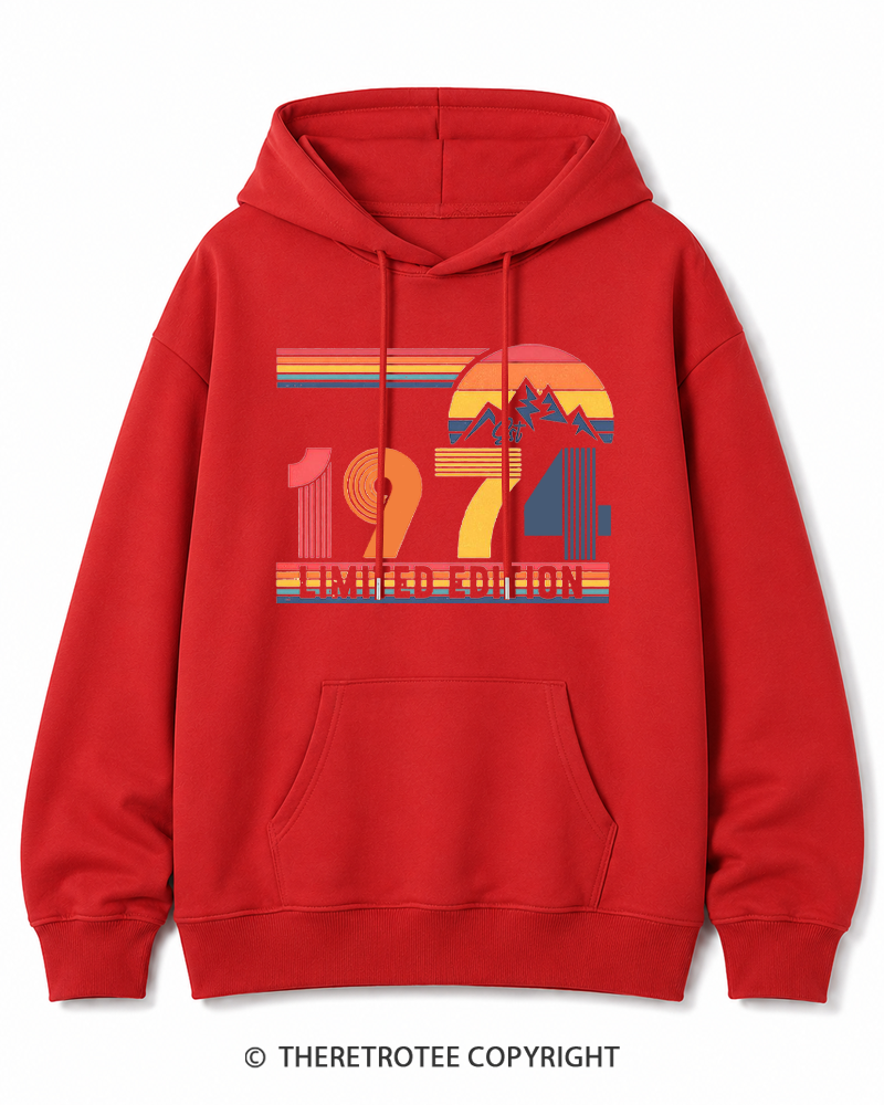 TheRetroTee Birthday Year Number 1970s Cotton Hoodie