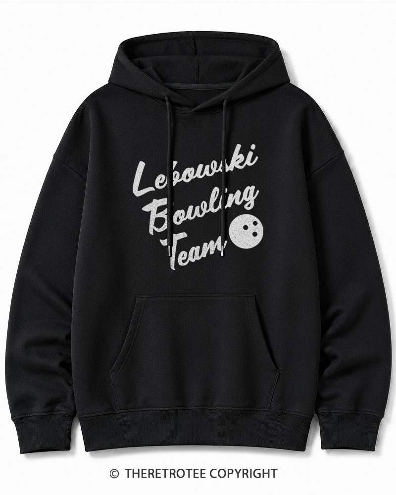 TheRetroTee Lebowski Bowling Team 1990s Cotton Hoodie