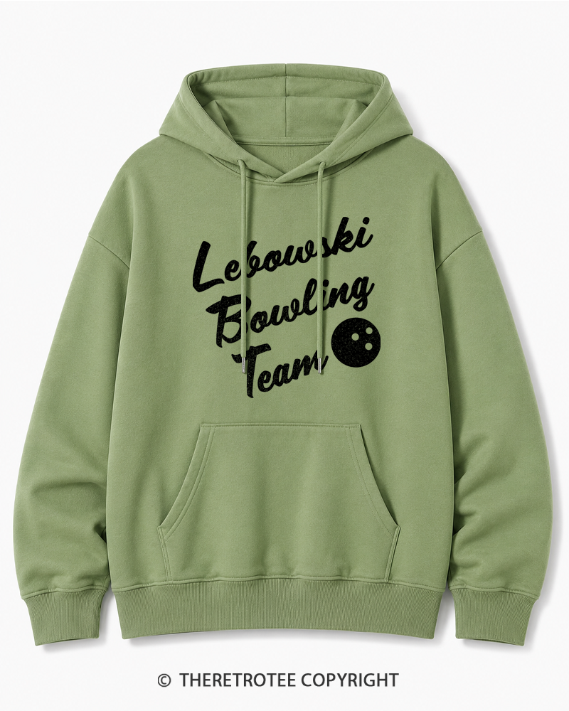 TheRetroTee Lebowski Bowling Team 1990s Cotton Hoodie