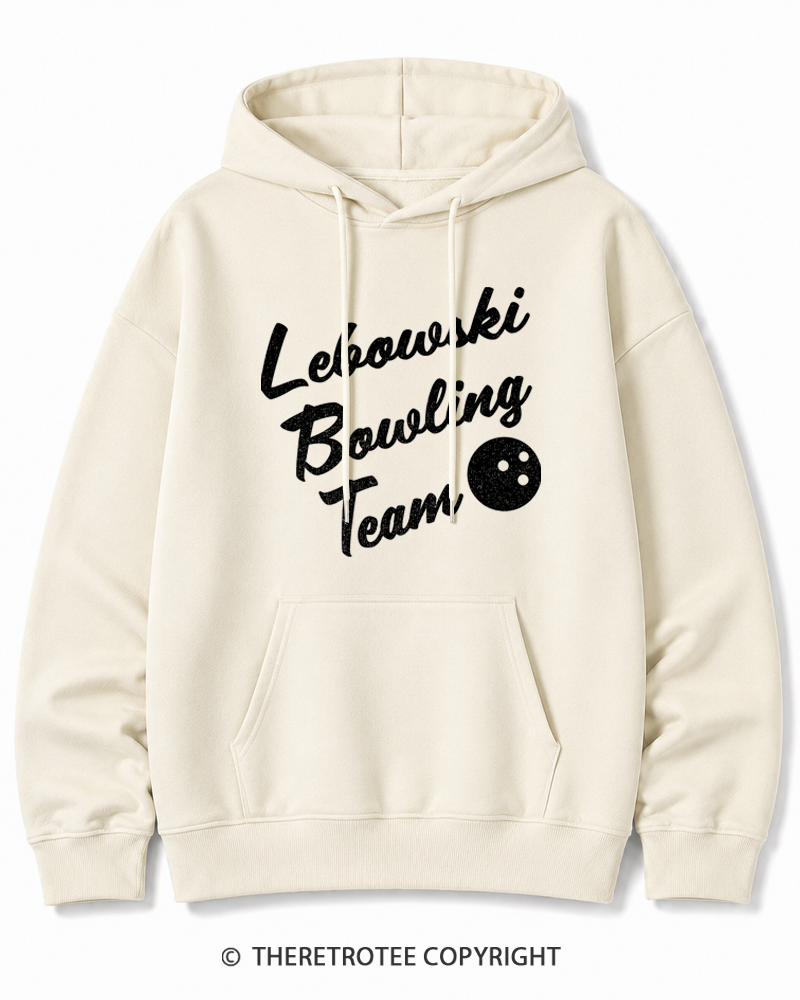 TheRetroTee Lebowski Bowling Team 1990s Cotton Hoodie