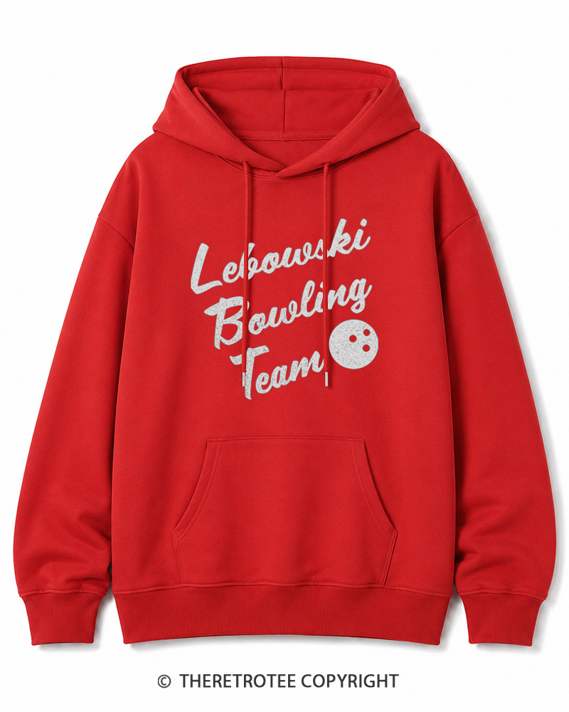 TheRetroTee Lebowski Bowling Team 1990s Cotton Hoodie
