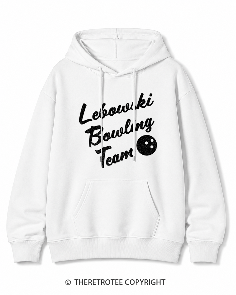 TheRetroTee Lebowski Bowling Team 1990s Cotton Hoodie