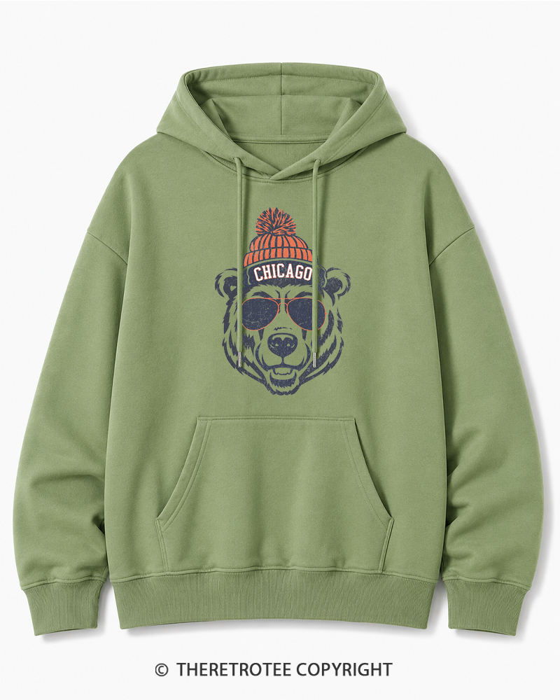 TheRetroTee Trendy Chicago Football Fan Cotton Hoodie