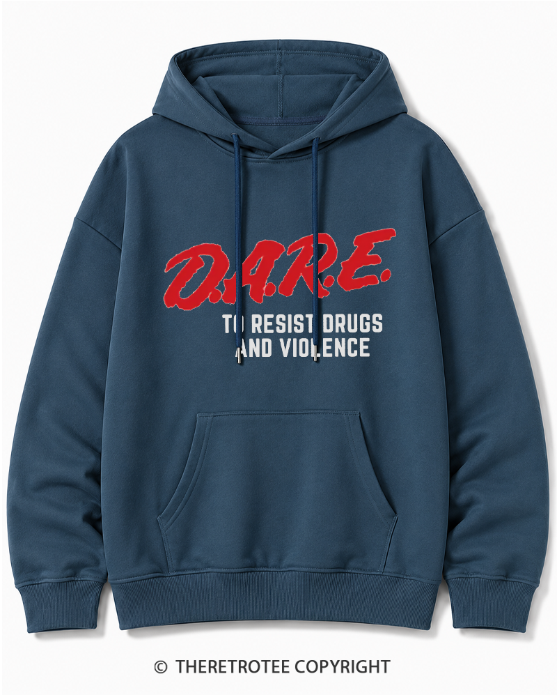 TheRetroTee Drug Abuse Resistance Education 1980s Cotton Hoodie