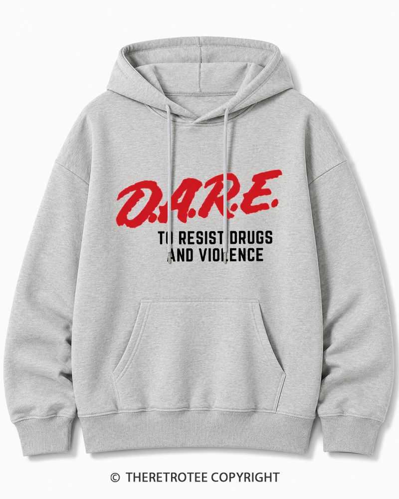 TheRetroTee Drug Abuse Resistance Education 1980s Cotton Hoodie