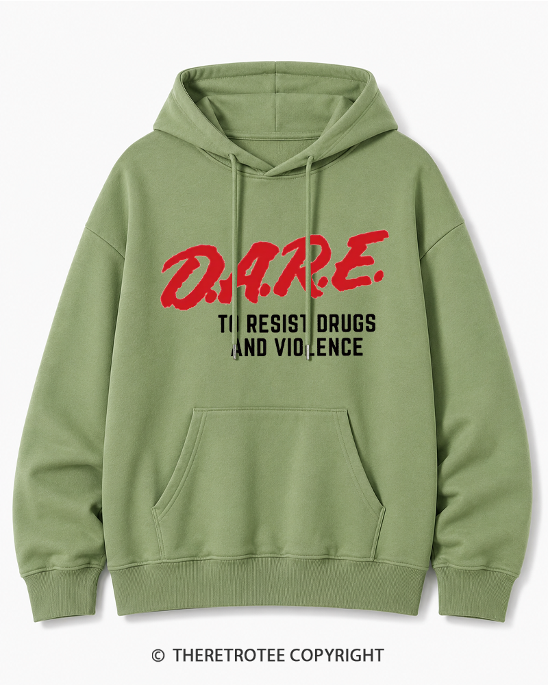TheRetroTee Drug Abuse Resistance Education 1980s Cotton Hoodie
