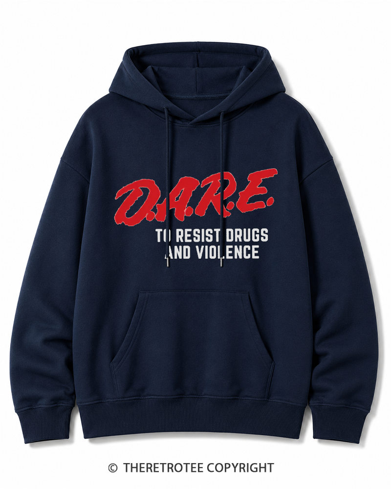 TheRetroTee Drug Abuse Resistance Education 1980s Cotton Hoodie