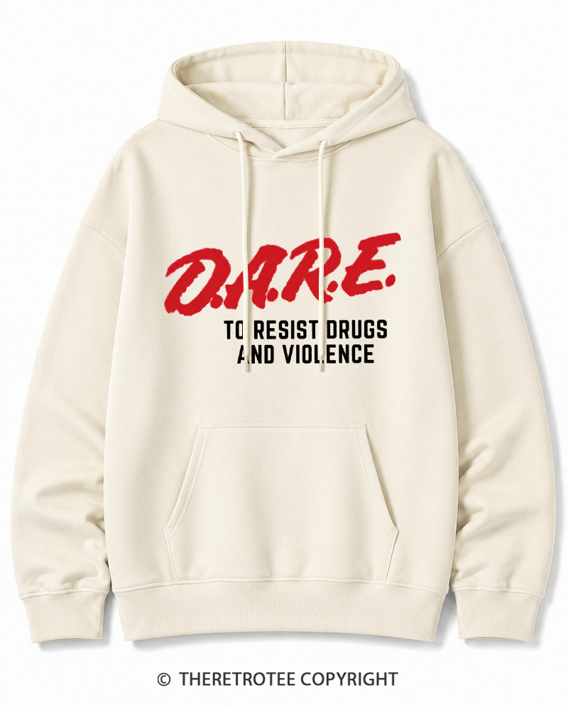 TheRetroTee Drug Abuse Resistance Education 1980s Cotton Hoodie