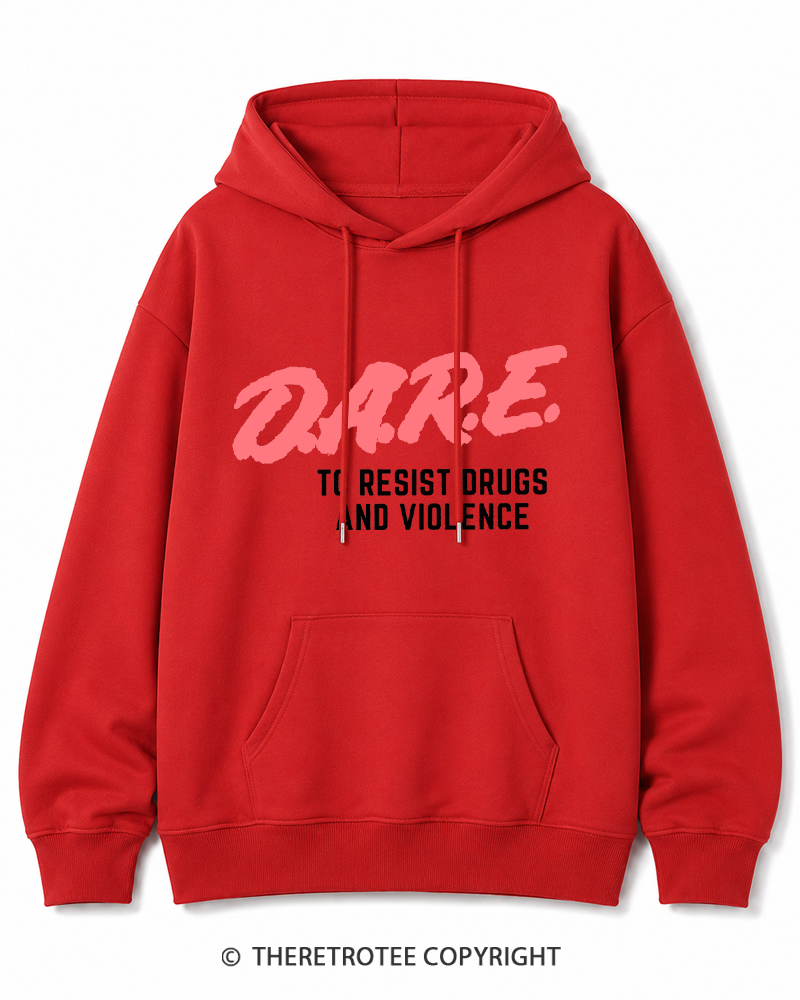 TheRetroTee Drug Abuse Resistance Education 1980s Cotton Hoodie