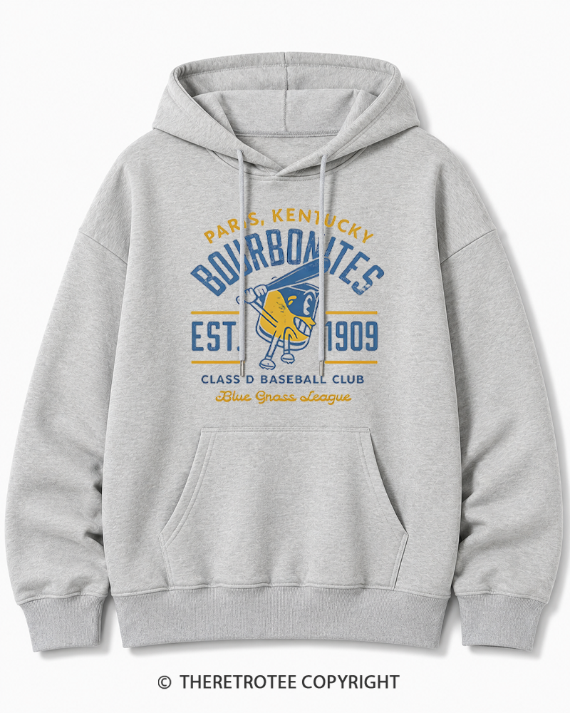 TheRetroTee 1900s Bourbon League Slugger Retro Cotton Hoodie