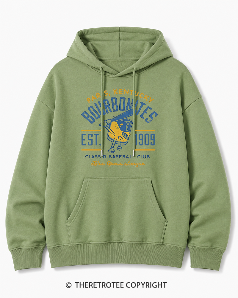 TheRetroTee 1900s Bourbon League Slugger Retro Cotton Hoodie