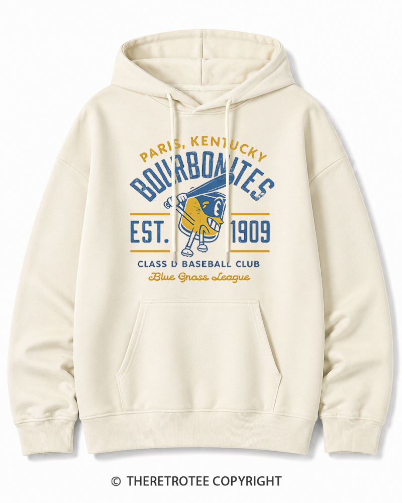 TheRetroTee 1900s Bourbon League Slugger Retro Cotton Hoodie