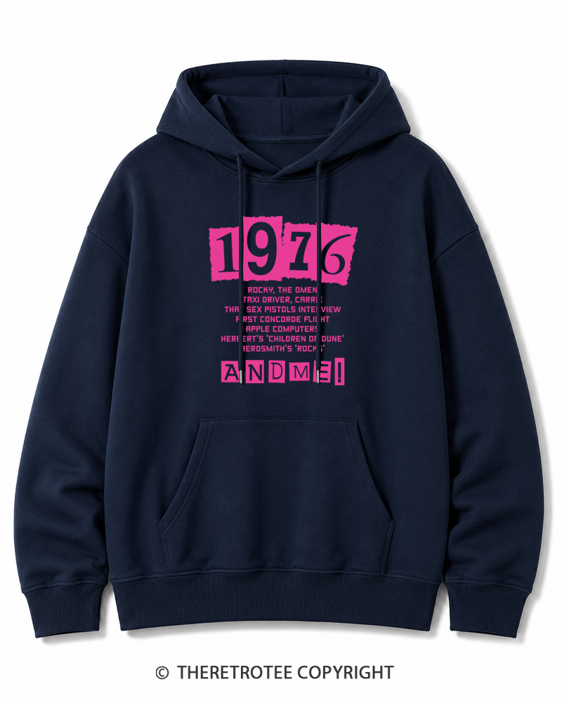 TheRetroTee 1976 Big Events 1970s Cotton Hoodie