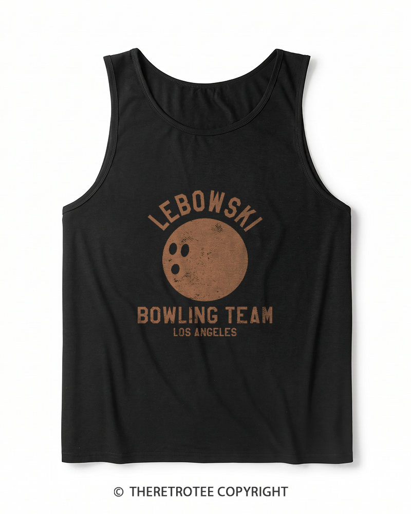 TheRetroTee Lebowski Bowling Team Los Angeles 1980s Men's Heather Tank Top