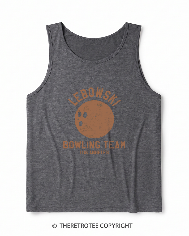 TheRetroTee Lebowski Bowling Team Los Angeles 1980s Men's Heather Tank Top