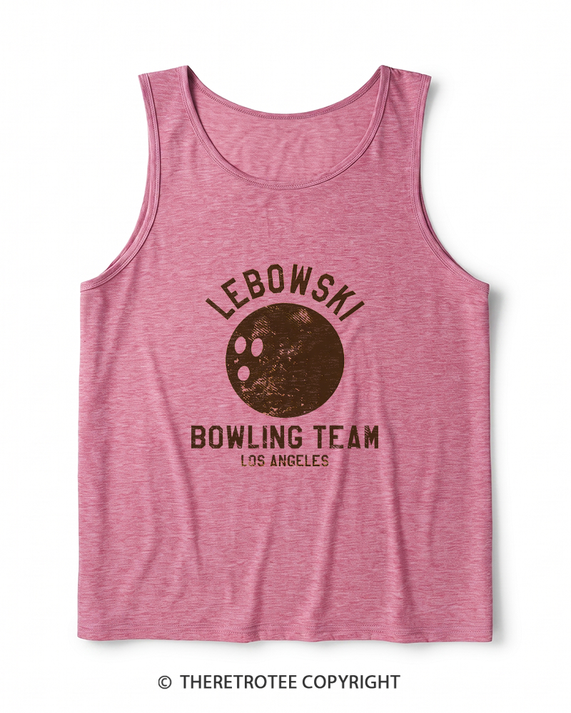 TheRetroTee Lebowski Bowling Team Los Angeles 1980s Men's Heather Tank Top