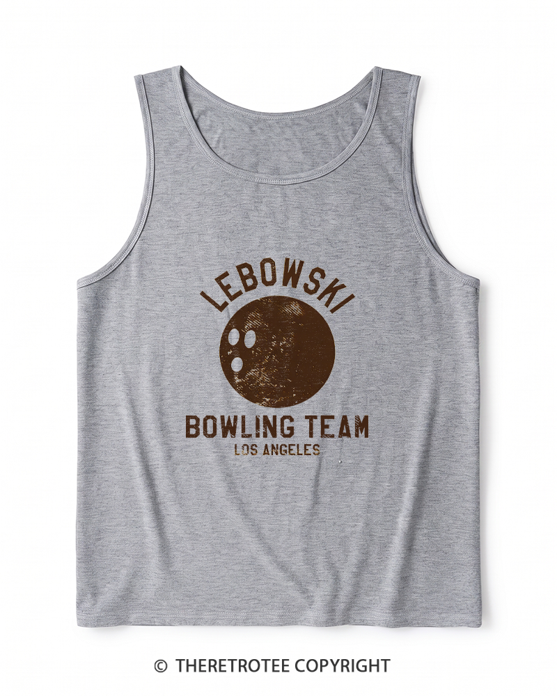 TheRetroTee Lebowski Bowling Team Los Angeles 1980s Men's Heather Tank Top