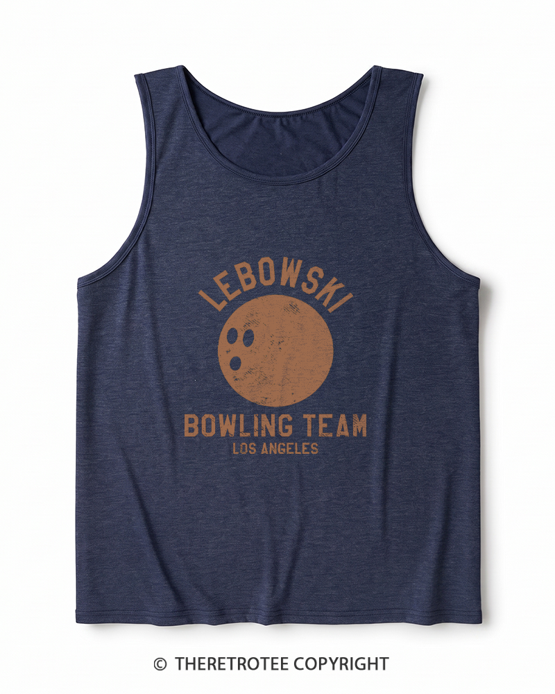 TheRetroTee Lebowski Bowling Team Los Angeles 1980s Men's Heather Tank Top