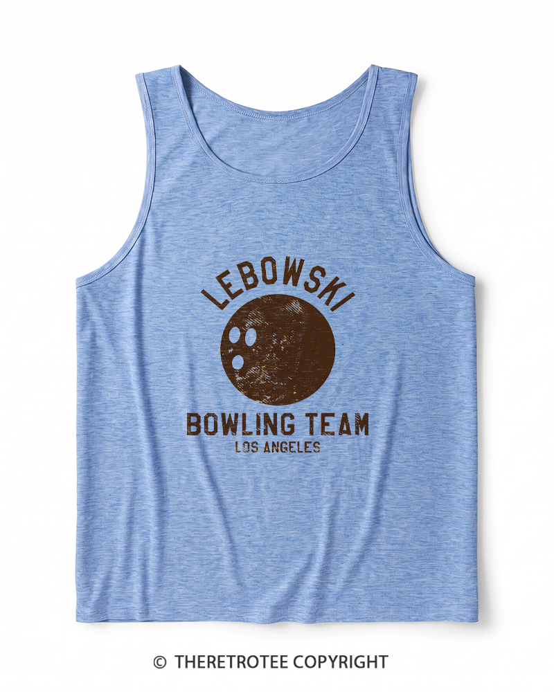 TheRetroTee Lebowski Bowling Team Los Angeles 1980s Men's Heather Tank Top