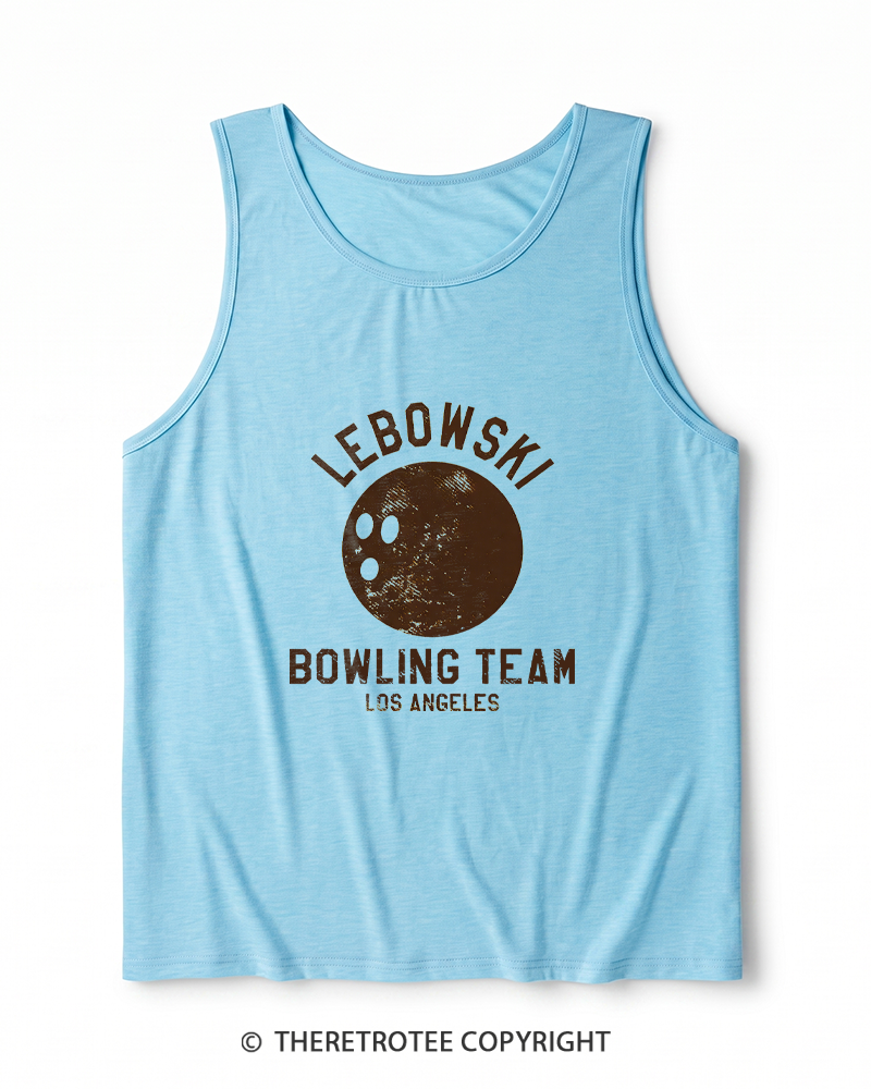TheRetroTee Lebowski Bowling Team Los Angeles 1980s Men's Heather Tank Top