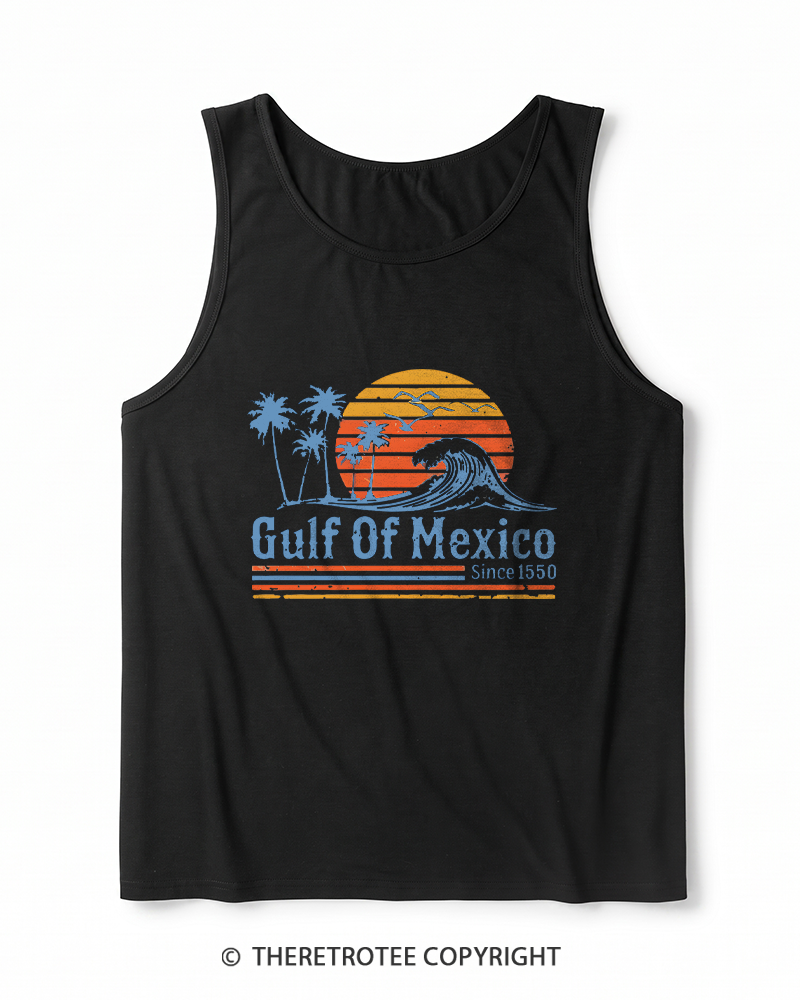 TheRetroTee Gulf Of Mexico 1970s Heather Tank Top