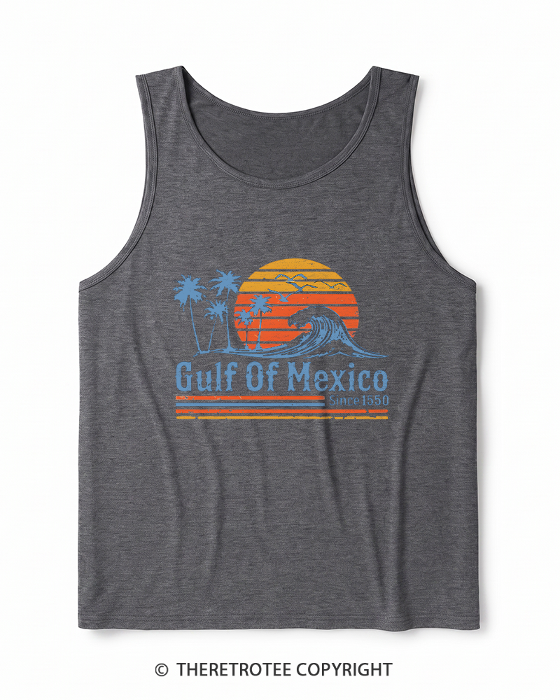 TheRetroTee Gulf Of Mexico 1970s Heather Tank Top