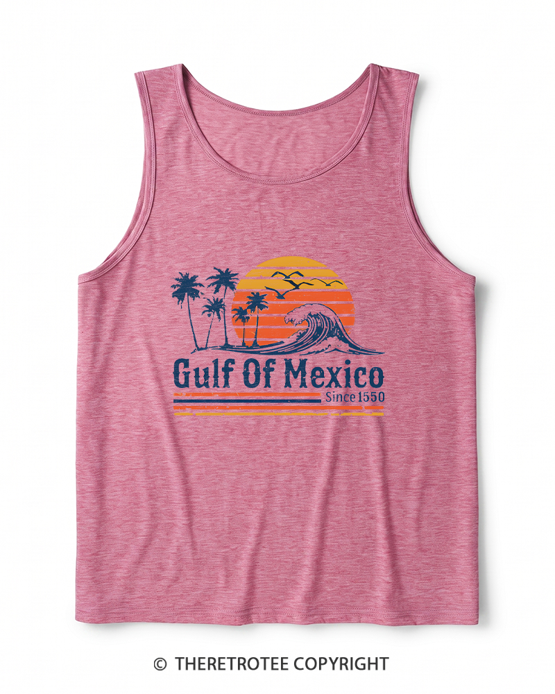 TheRetroTee Gulf Of Mexico 1970s Heather Tank Top