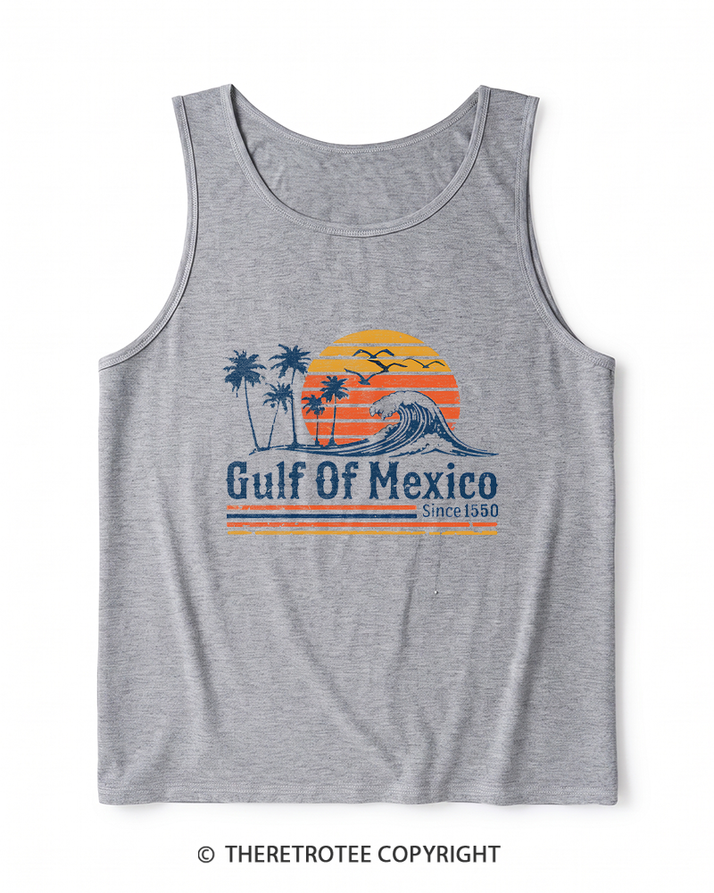 TheRetroTee Gulf Of Mexico 1970s Heather Tank Top