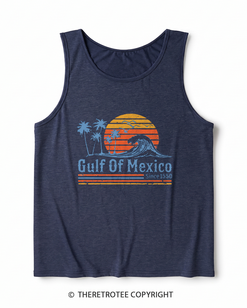 TheRetroTee Gulf Of Mexico 1970s Heather Tank Top