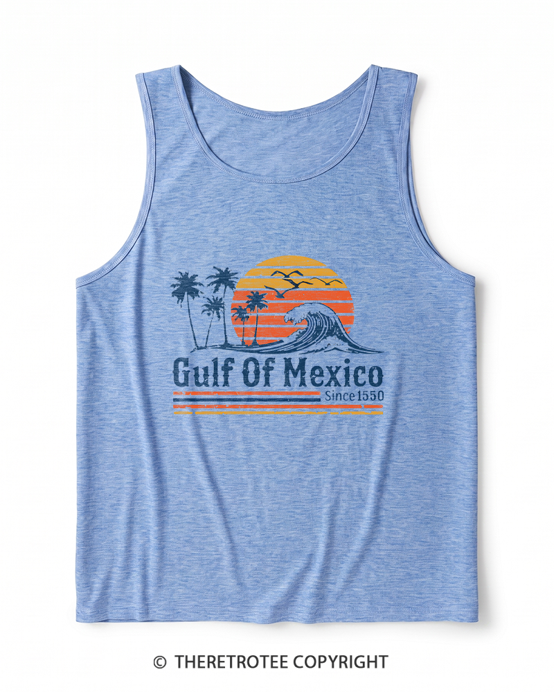 TheRetroTee Gulf Of Mexico 1970s Heather Tank Top