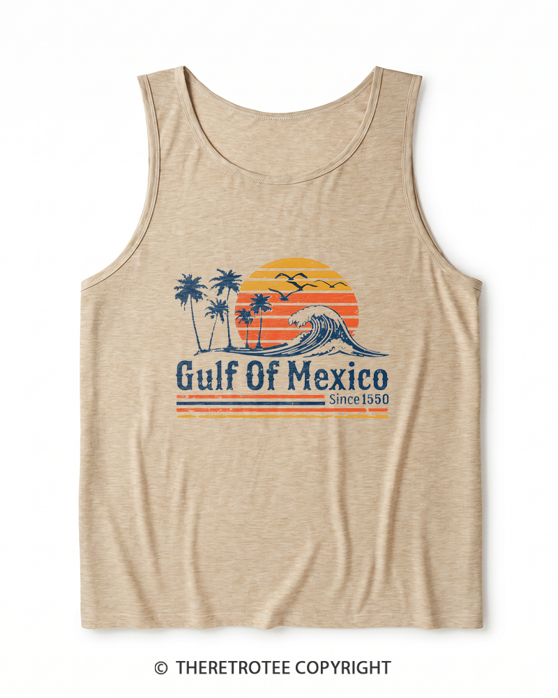 TheRetroTee Gulf Of Mexico 1970s Heather Tank Top