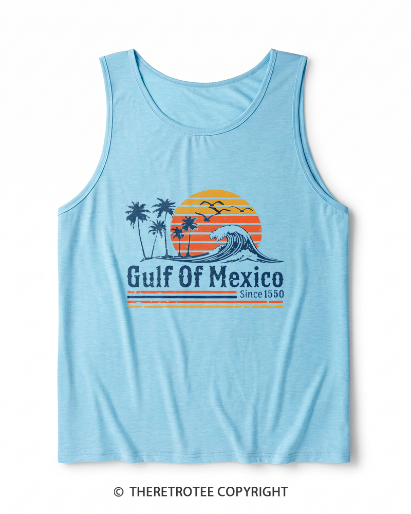 TheRetroTee Gulf Of Mexico 1970s Heather Tank Top