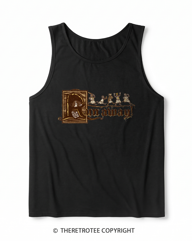 TheRetroTee Run Away 1970s Heather Tank Top