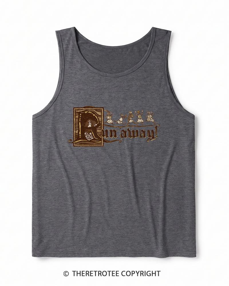 TheRetroTee Run Away 1970s Heather Tank Top