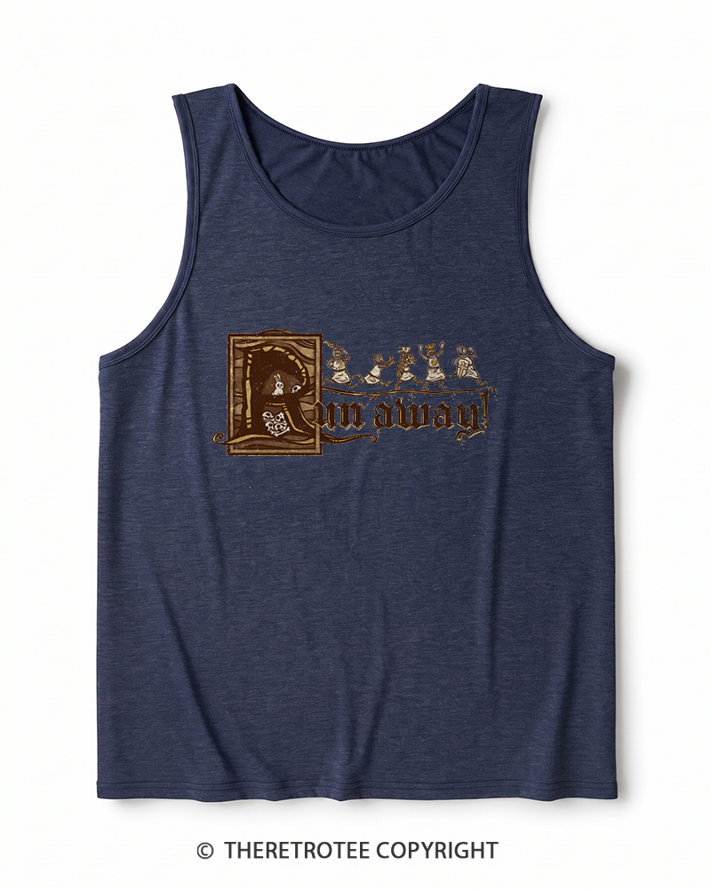 TheRetroTee Run Away 1970s Heather Tank Top