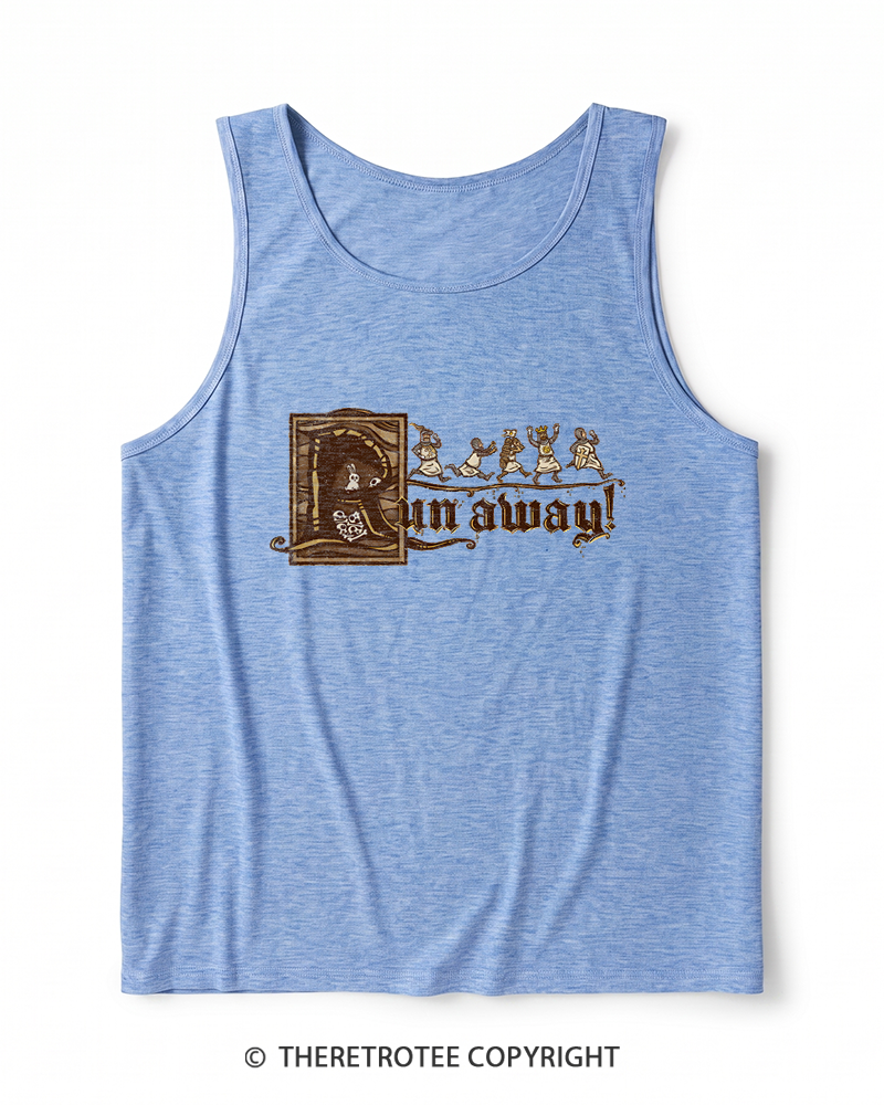 TheRetroTee Run Away 1970s Heather Tank Top
