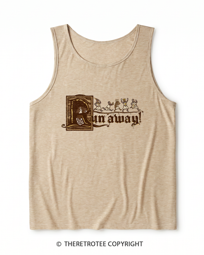 TheRetroTee Run Away 1970s Heather Tank Top