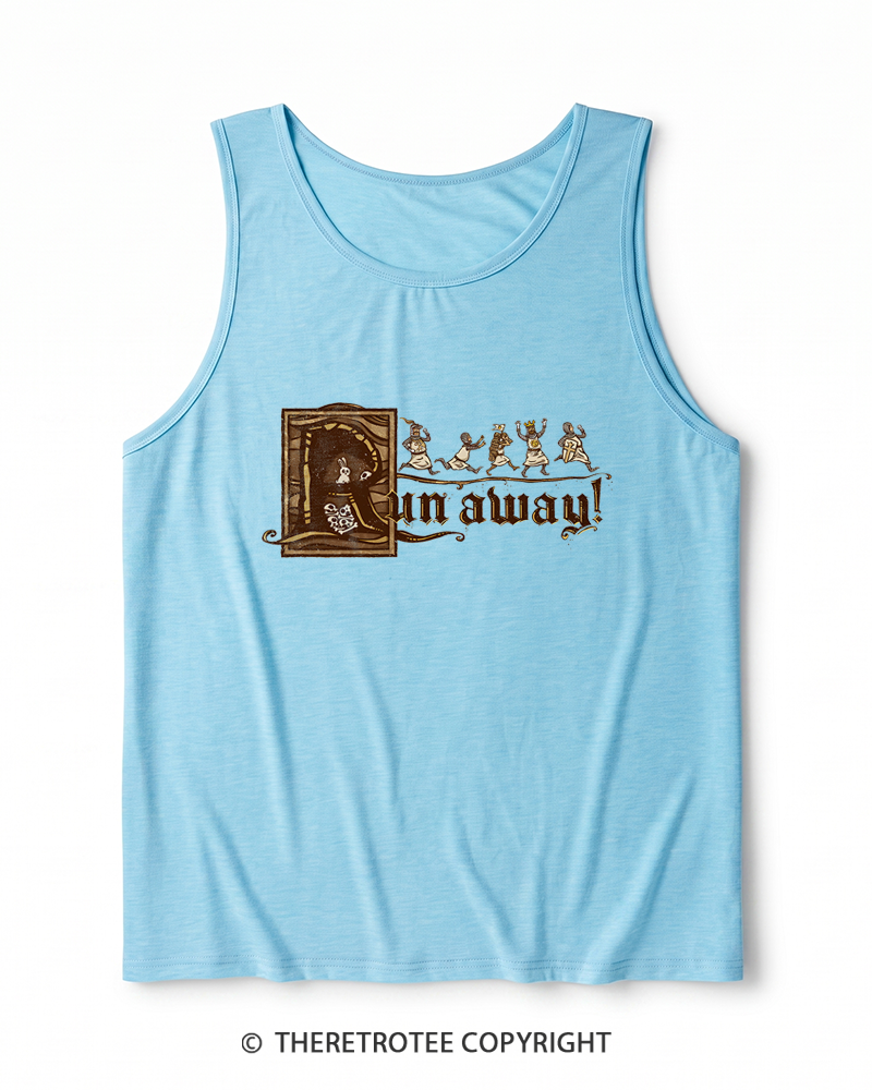 TheRetroTee Run Away 1970s Heather Tank Top