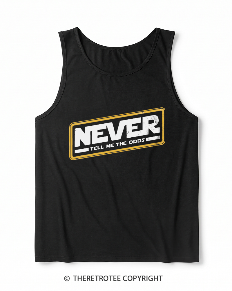 TheRetroTee Never Tell Me The Odds 1980s Heather Tank Top