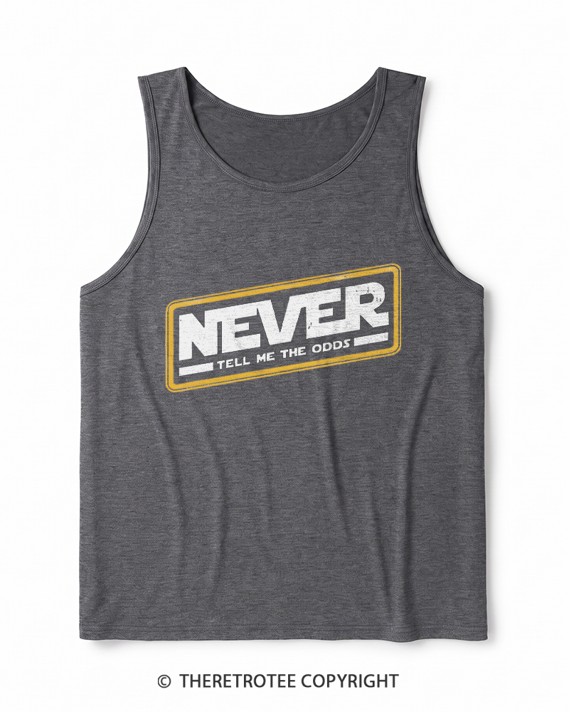 TheRetroTee Never Tell Me The Odds 1980s Heather Tank Top