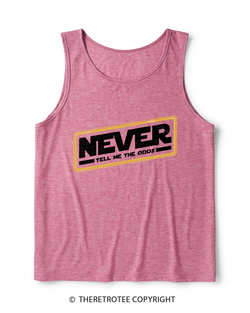 TheRetroTee Never Tell Me The Odds 1980s Heather Tank Top
