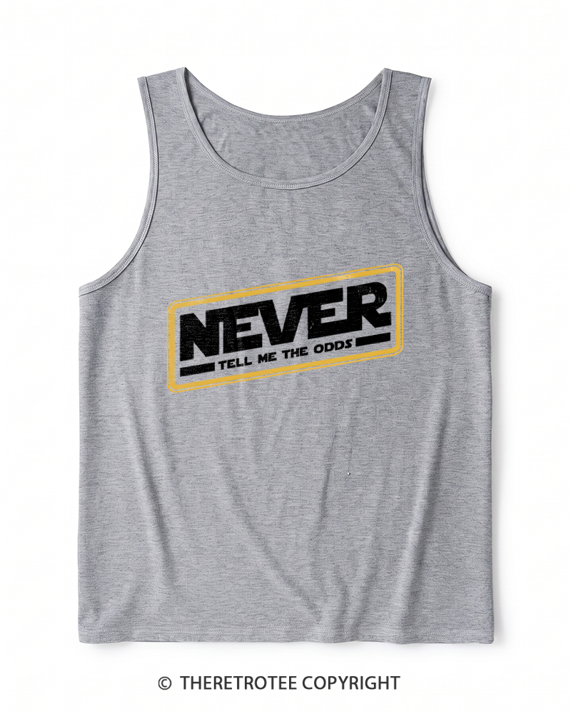 TheRetroTee Never Tell Me The Odds 1980s Heather Tank Top