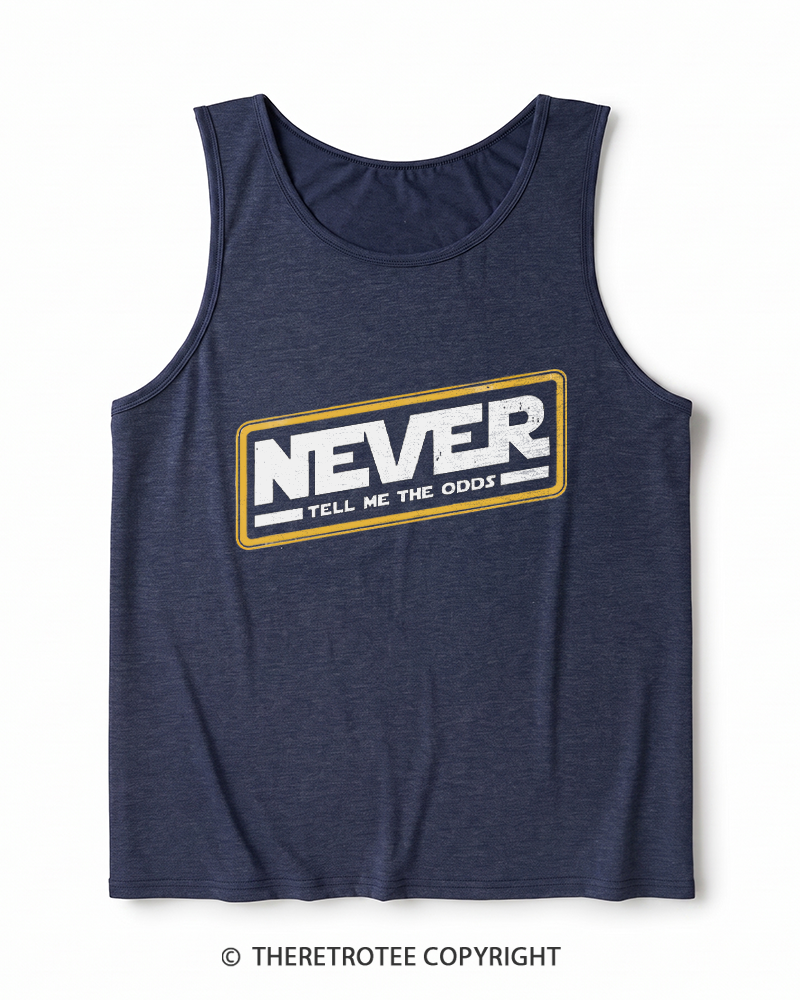 TheRetroTee Never Tell Me The Odds 1980s Heather Tank Top