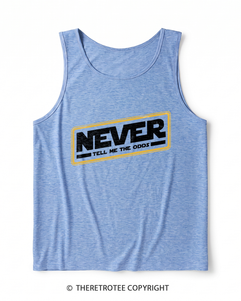 TheRetroTee Never Tell Me The Odds 1980s Heather Tank Top