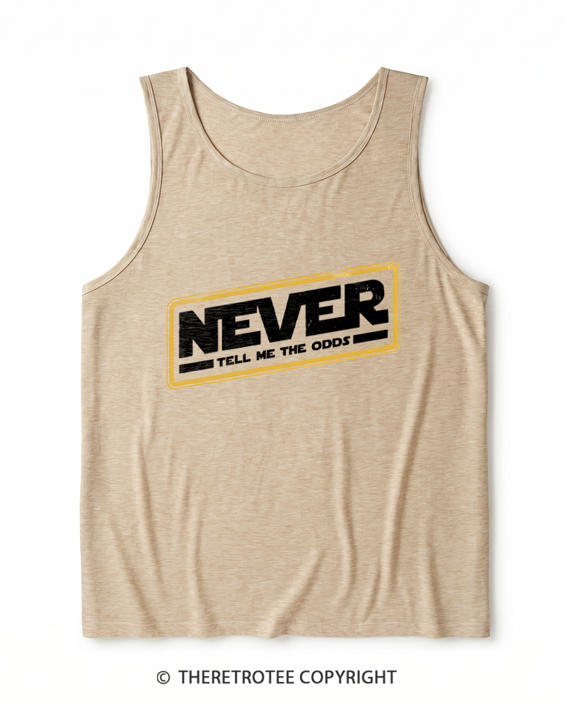 TheRetroTee Never Tell Me The Odds 1980s Heather Tank Top