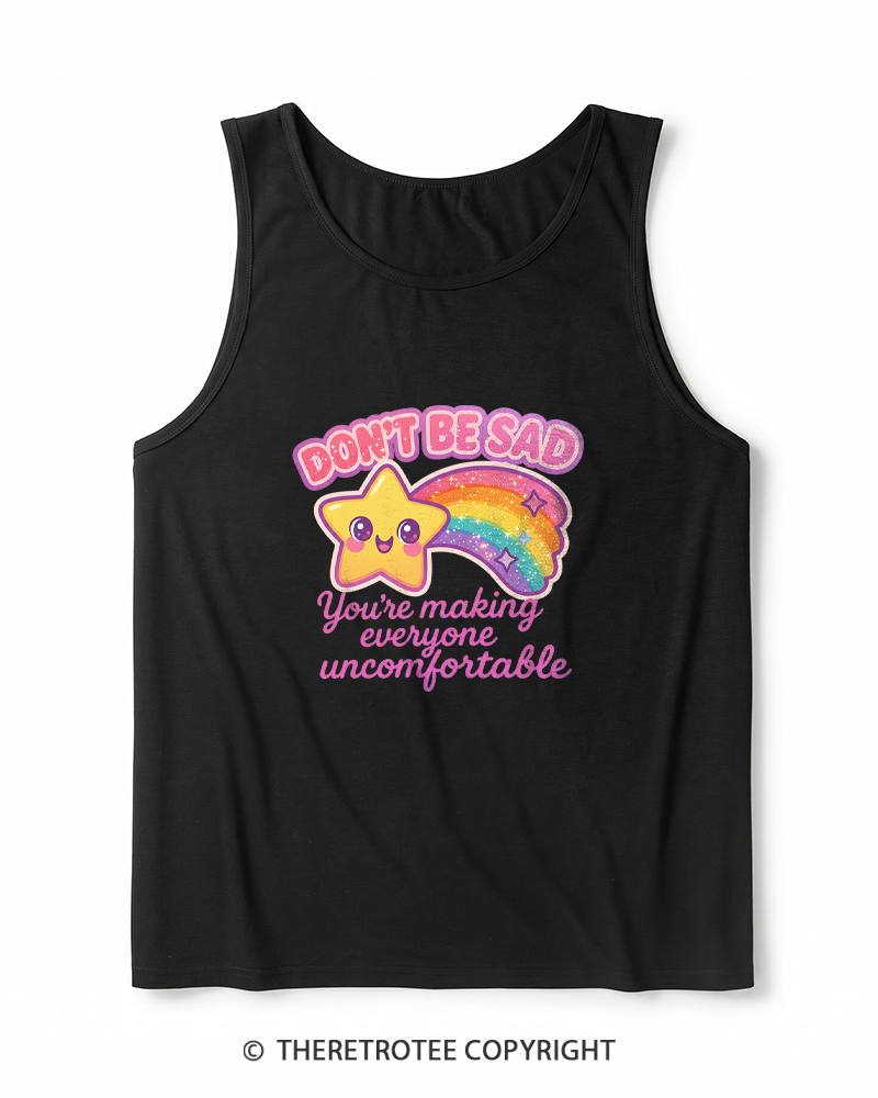 TheRetroTee Sarcastic Rainbow Star 1970s Heather Tank Top