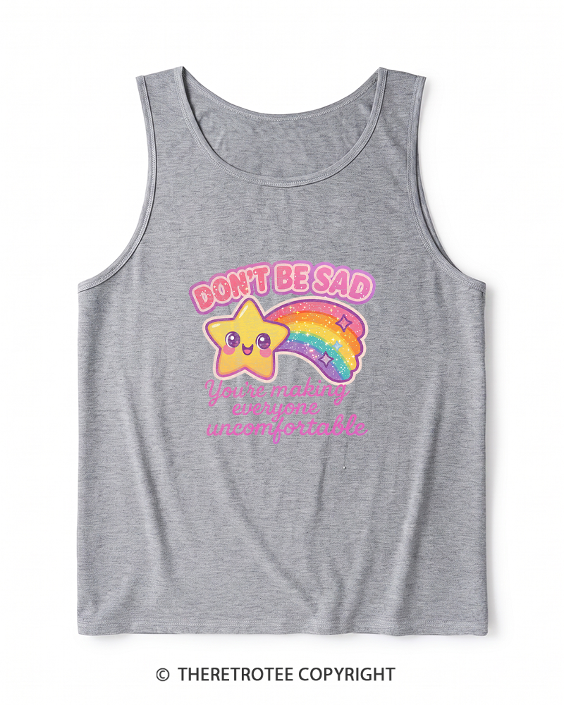 TheRetroTee Sarcastic Rainbow Star 1970s Heather Tank Top